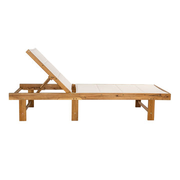 Lagunan 77.17"x26.38" Modern Minimalist Foldable Adjustable Wood Chaise Outdoor Lounge Chair